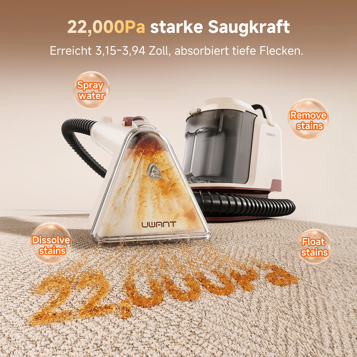 UWANT Y100 Pro – Tragbarer Teppich- und Polsterreiniger