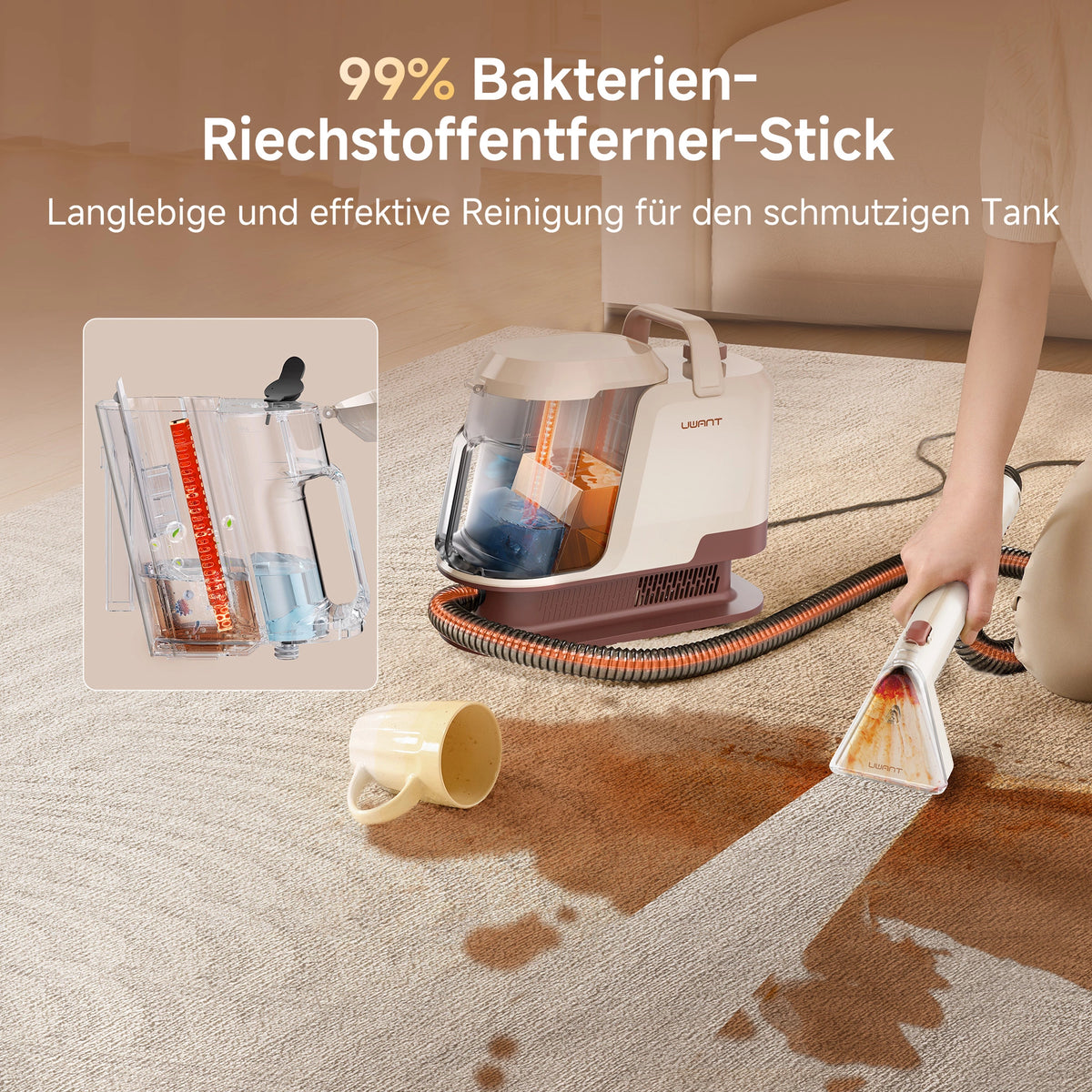 UWANT Y100 Pro – Tragbarer Teppich- und Polsterreiniger
